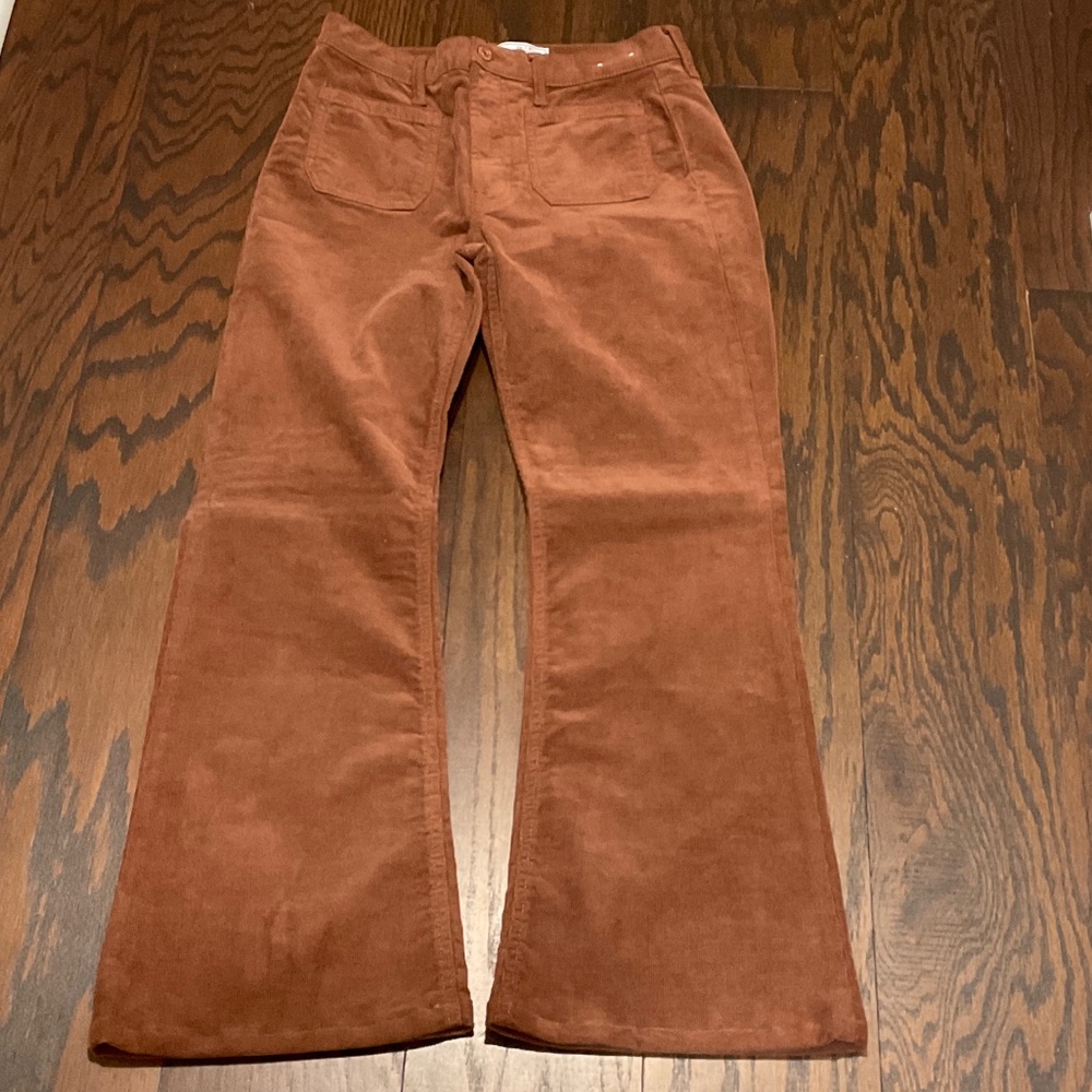 Gap corduroy petite women’s rust/brown high rise 70’s flare